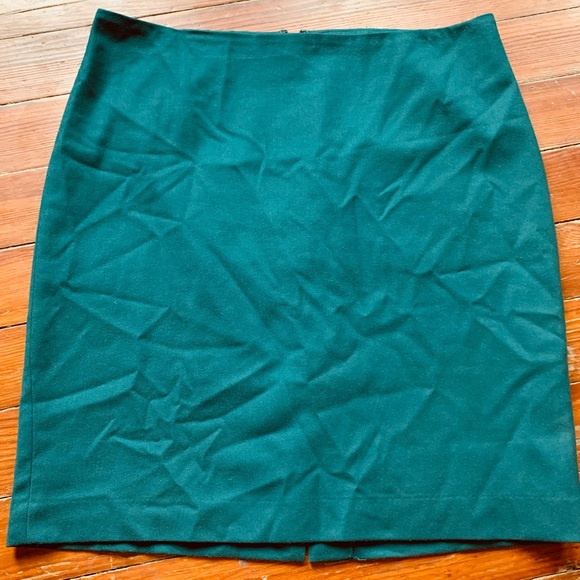 Talbots Green Wool Pencil Skirt - Picture 2 of 13